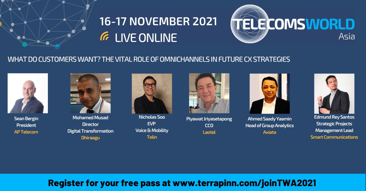 TelcoWorldAsia's tweet image. What do customers want? At Telecoms World Asia our expert panel will discuss the vital role of #omnichannels in future CX strategies.  #APTelecom #Axiata
#SmartCommunications 
View the full agenda and register for your free ticket to join us at bit.ly/39KTbNW