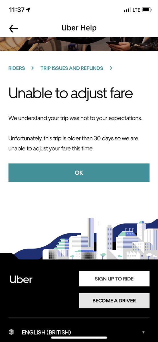 whitej4de's tweet photo. @Uber @Uber_Support ordered Uber but there was building collapse so took me time to walk out, told driver to wait - he didn’t yet charged me the cancellation fee. applied 4 refund, but was not - and now saw I was charged for it. Can’t apply refund now as 2late. Very angry https://t.co/UVoxfCcOI7