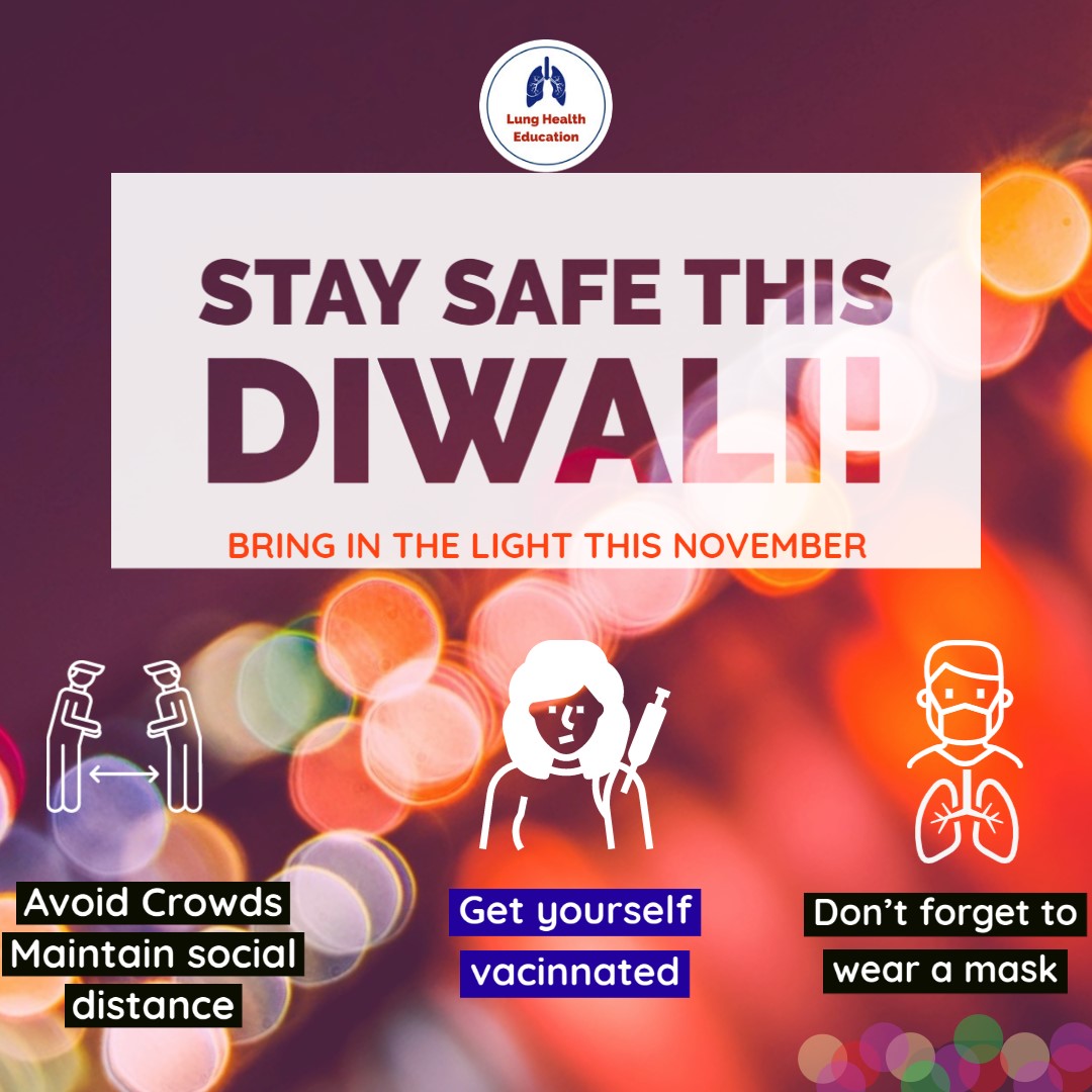 LungHealthEd's tweet photo. Have a Safe #Diwali. Take care of your health.

.

.

..

.
#lunghealtheducation #Lungs #lunghealth #India #vaccine #mask #washhands #enjoy https://t.co/1Fcp3oB4c5