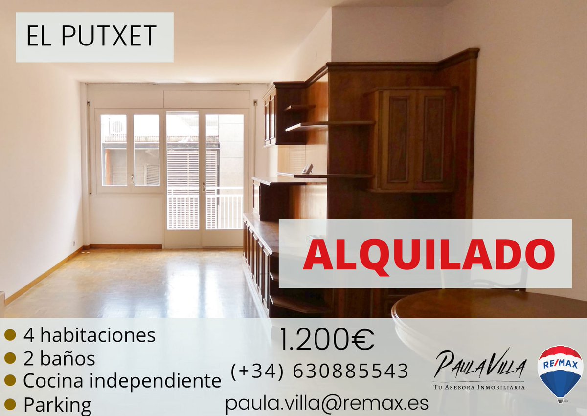 paulavillabaez's tweet photo. Alquilado‼️

Comenzando #noviembre con mucha energia‼️

100% motivada

Si quieres #alquilar o #vender tu #casa
Llámame ‼️‼️‼️‼️

+ Información:
(+34) 630 885 543 
paula.villa@remax.es

#paulavillaremax
#paularemaxjumbomar
#barcelonarealestate #realestate #realtor #CRS #bnièxit https://t.co/Enr8GNerpa
