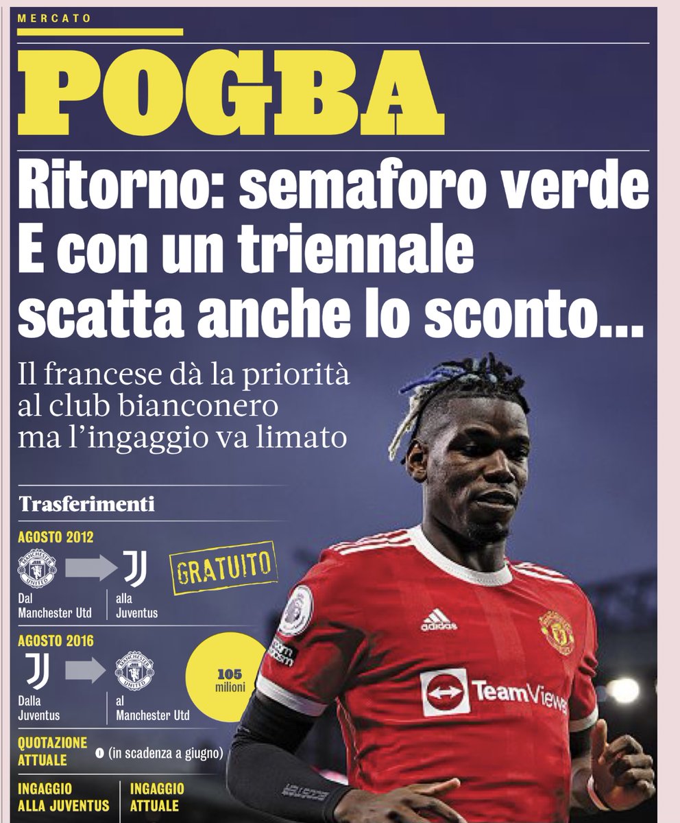 juvefcdotcom's tweet photo. ‼️| Pogba gives his priority to Juventus. Green light to a three year contract. Weeks of contacts are increasingly frequent. Paul confronted his agent Mino Raiola and made it clear to him that he should give Juve priority. Despite PSG &amp; Madrid being interested. (@Gazzetta_it) https://t.co/MNu7fWVAAz