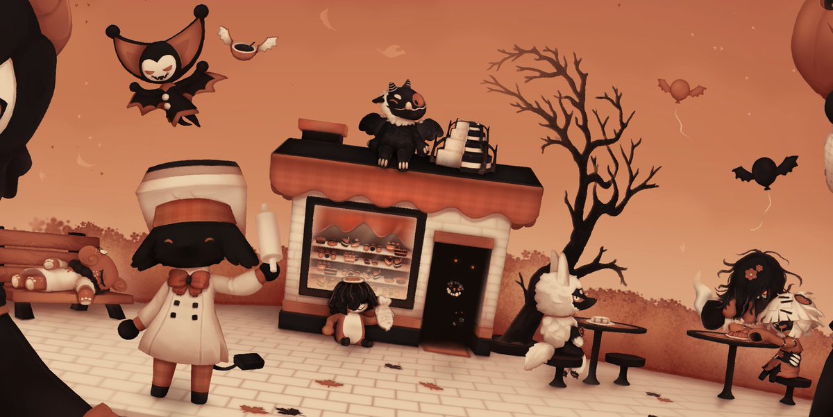 wrigleybugg's tweet photo. 🎃 happy first anniversary to my halloween game, popty's poptisserie!!! i painted a big image to celebrate. it's at almost 1k downloads, which means a whole lot! thank you all!

🎨full image:  https://t.co/UbOXNpRraZ
🎮 game here: https://t.co/nA2go0LuKa https://t.co/aJCsNTXlqA