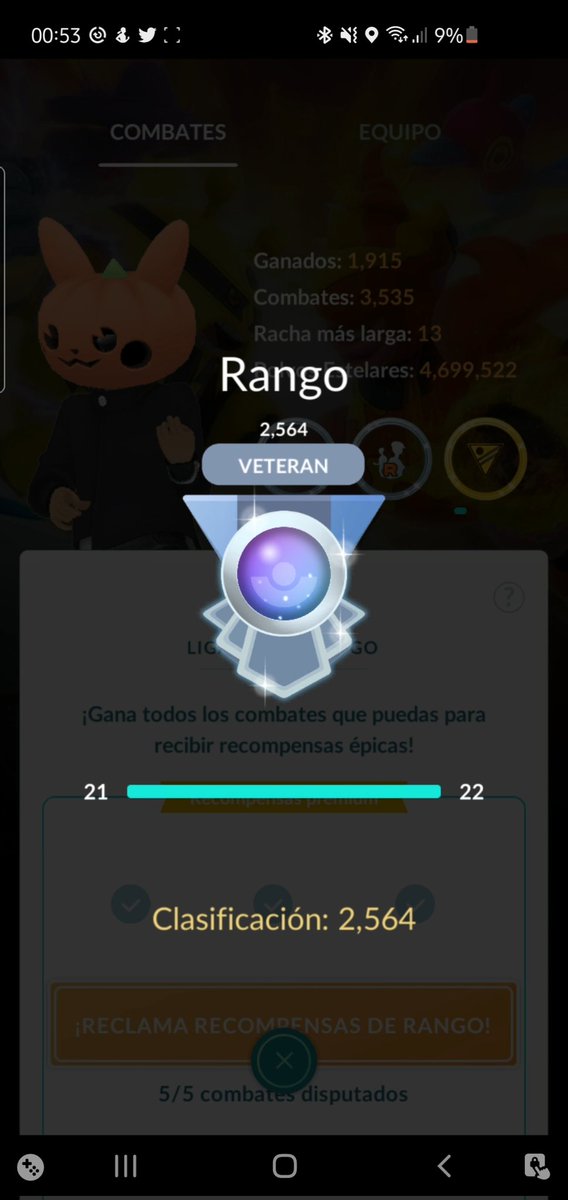 Zetavez's tweet photo. Se logro llegar a peterano con un 5 - 0 🤘🏾
Ya queda menos para Legend 💪🏾
#PokemonGO #Pokemon #Niantic #GBL #GOBattleDay https://t.co/9cCqr7ZWpK