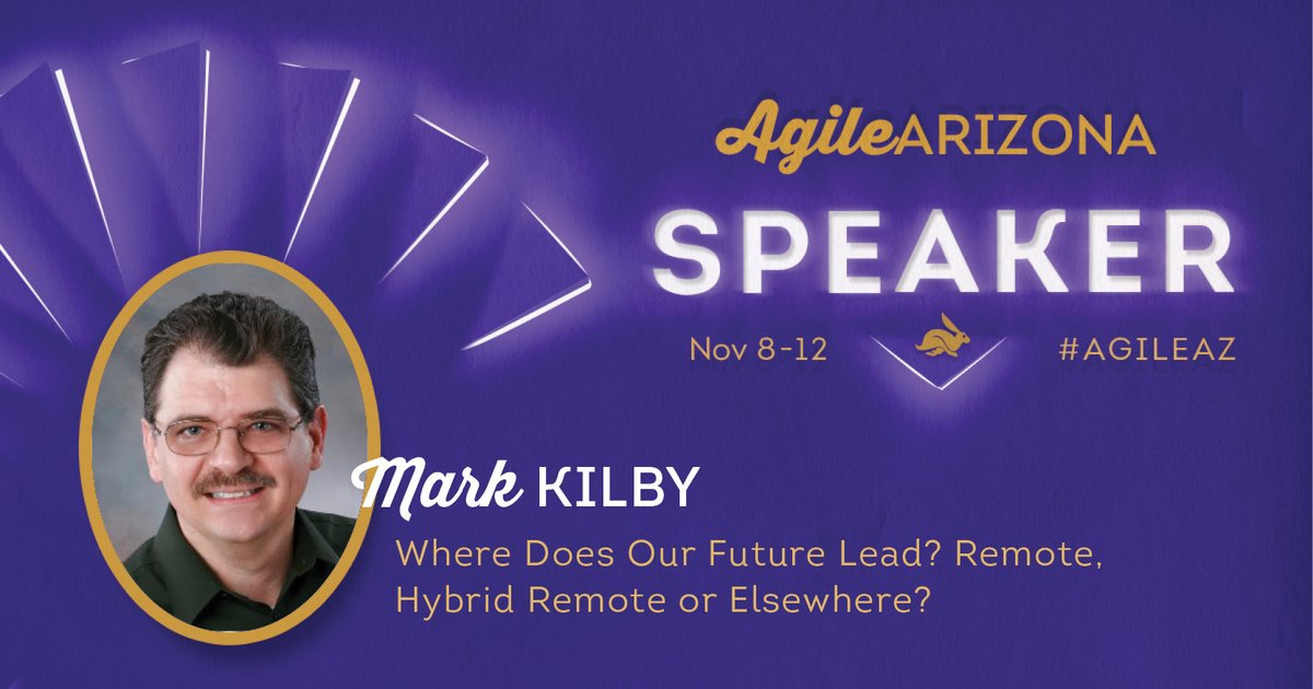 AgileAZCon's tweet image. We&apos;re excited to welcome @mkilby as an Agile Arizona 2021 speaker!

💡 Topic: Where Does Our Future Lead? Remote, Hybrid Remote or Elsewhere?

🎟️ Tickets: bit.ly/aaztickets

#futureofwork #AgileAZ