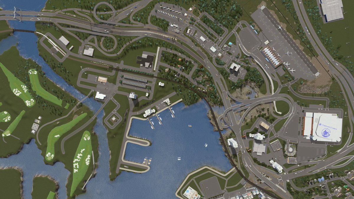 River Edge Top down look at Marina Side work in progress. Tentative locations for 1st, 9th, 10th, and 18th holes on the Slider memorial course.