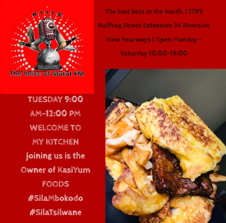 SisaTsoaeli's tweet photo. Join our conversation 📻 With @KasiYum_  on @tvomfm This ChooseDay on 0768700000 Allthingsfood #WelcometomyKitchen  #Tuesday #Elections2021 https://t.co/CzyCN2Rqhp