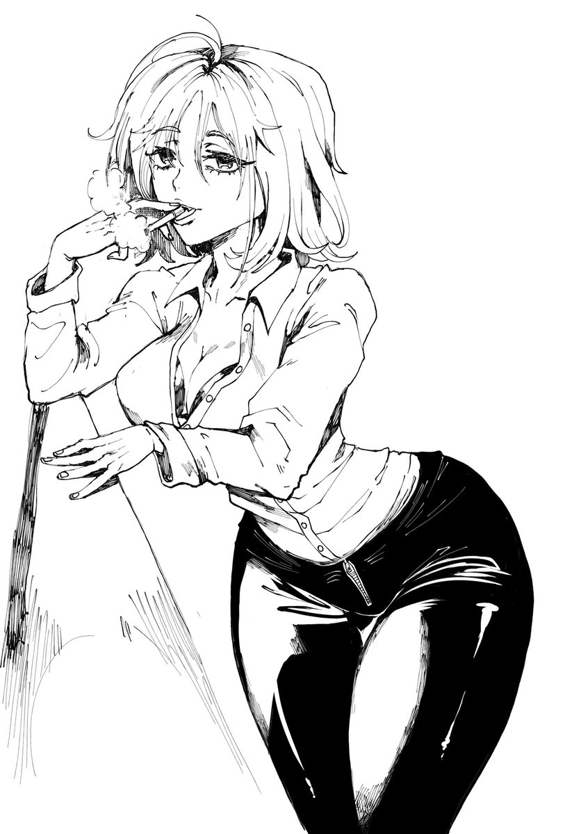 Personal drawing I just did tonight, it’s the first one in more than a month and frankly that boosted my serotonin. #manga #sketch