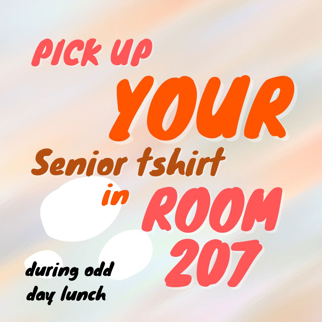 senior tshirts have arrived!!

pick your shirt up during odd day lunches in room 207!!!