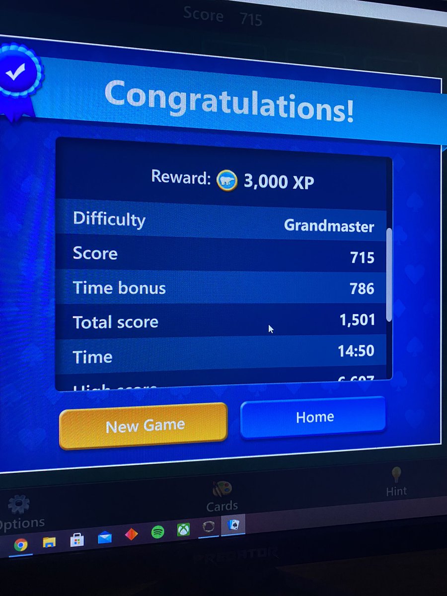 BriRex4's tweet photo. I won a grandmaster game of Solitaire. You can now officially call me a nurse. https://t.co/fBoohshJEm