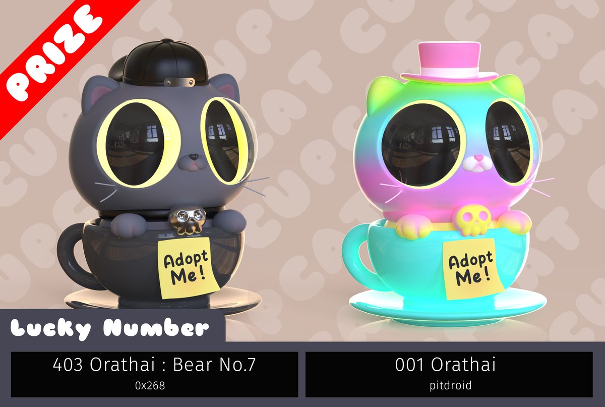 KazeNFT's tweet photo. Lucky Number for Cupcat 7,8 is ...
i will send private sale 0 ETH soon !!
Thank you for all of holder orathai
Orathai Cupcat !!
https://t.co/5mOzzMYAYk https://t.co/K9pYaNif6u