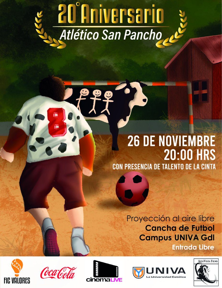 ficvalores's tweet photo. ¡Viva San Pancho, San Pancho ganará,
aunque les cueste, San Pancho SU PAPÁ!
Alístense y corran la voz.
#UNIVAPresentaFICValores
#FICValores 2021
#AtléticoSanPancho
#UNIVAGDL https://t.co/pte4iYndsT