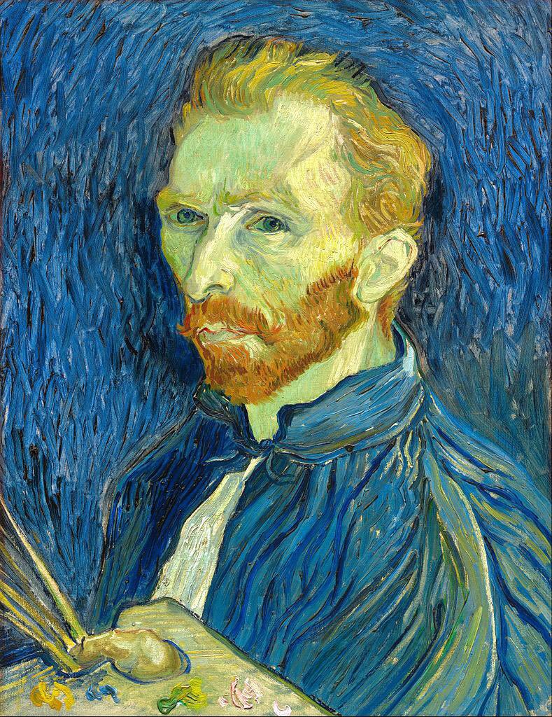 pingping6666's tweet photo. Self Portrait with Pallette（1889）
Vincent van Gogh #VanGogh 
#postimpressionism 🎨 https://t.co/fZwEXduPLC