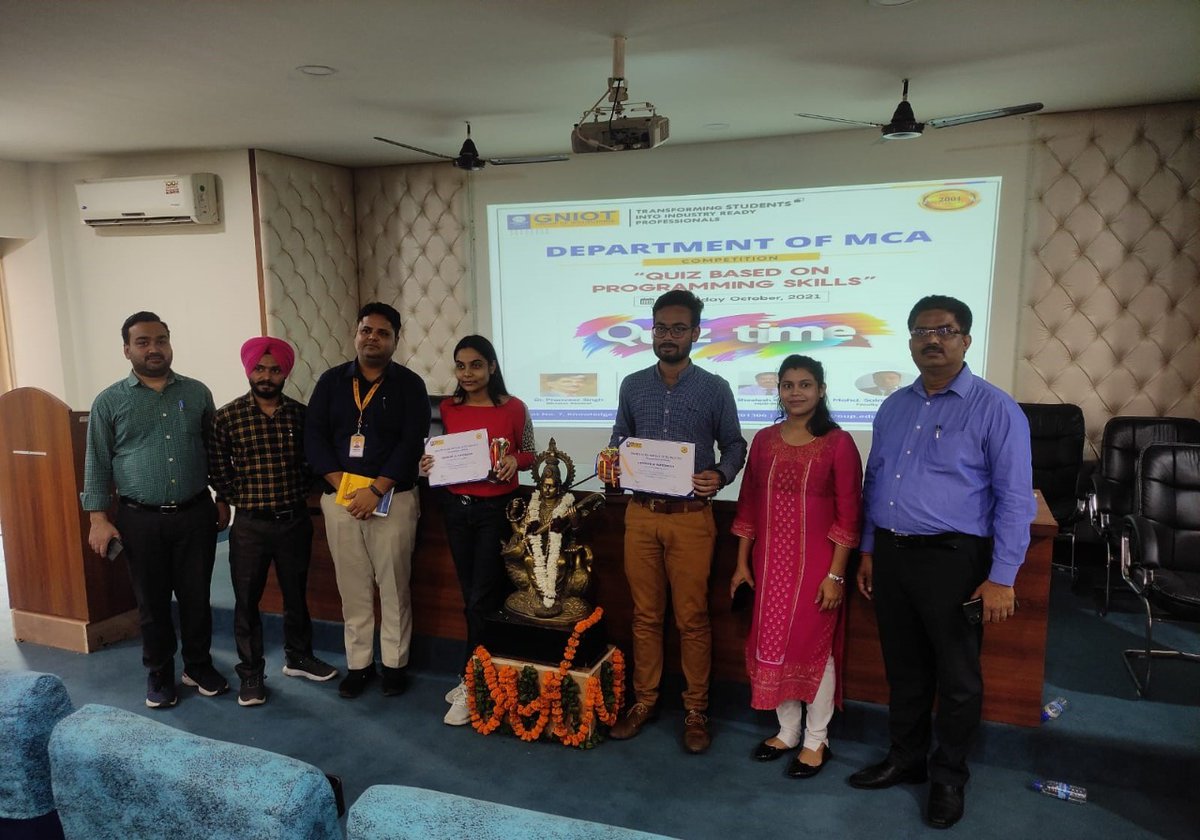 MCA Department of GNIOT organized a quiz based on programming skills on 29th Oct 2021. #GNIOT #GreaterNoida #MCA #ComputerApplication #Quiz #GNIOTCollege #GreaterNoidaCollege