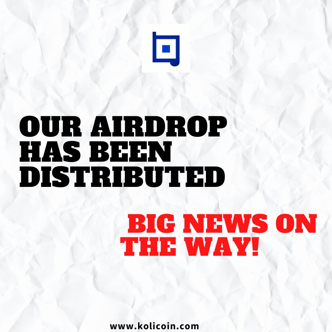 Kolicoinltd's tweet photo. Check your kolicoin accounts, you should see our Airdrops there. 

Big news coming! https://t.co/qT97ZVefjh