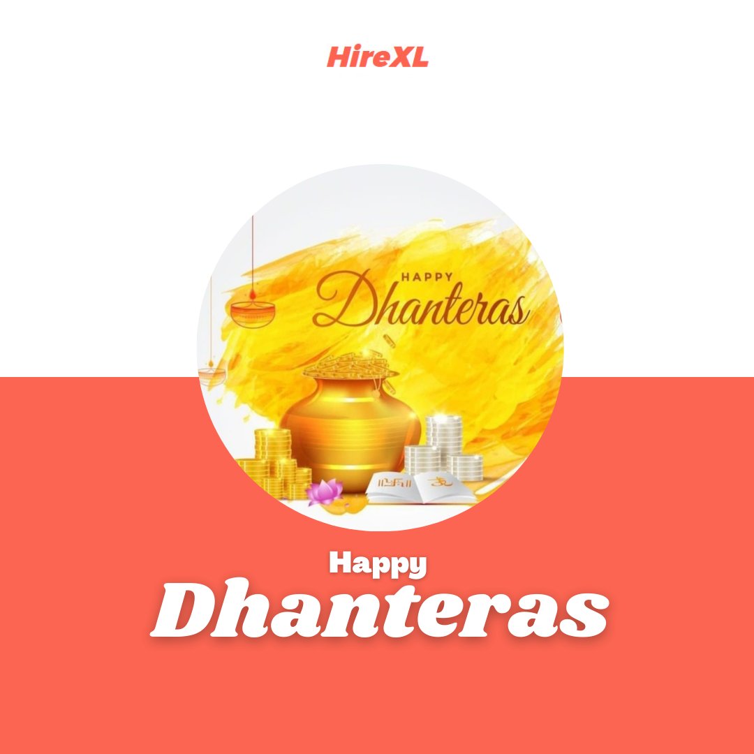 hirexl's tweet photo. On this auspicious day of Dhanteras, here's wishing you all a life that shines brighter with peace, prosperity and warmth. 

A Very Happy Dhanteras to you and your family from Team HireXL.

#Dhanteras2021 #festival #festivevibes #auspiciousday #prosperityforall #HireXL https://t.co/XT5N7YPAje