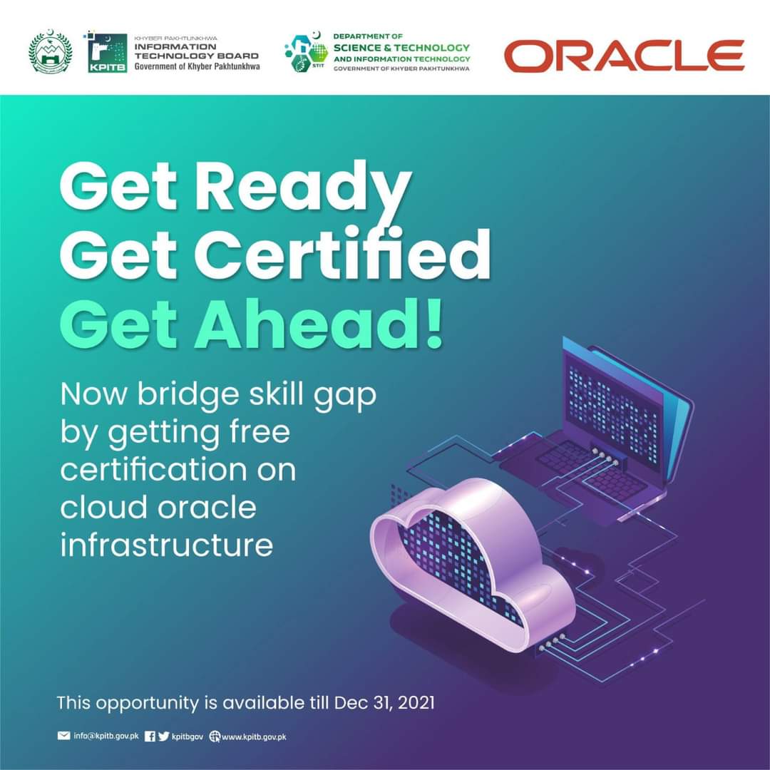 STITKPGovt's tweet image. The Government of Khyber Pakhtunkhwa is excited to announce its collaboration with Oracle to help youth of the province gain industry relevant cloud computing. 

#STIT #KPITB #Oracle #KPGoesDigital #OCI #CloudComputing