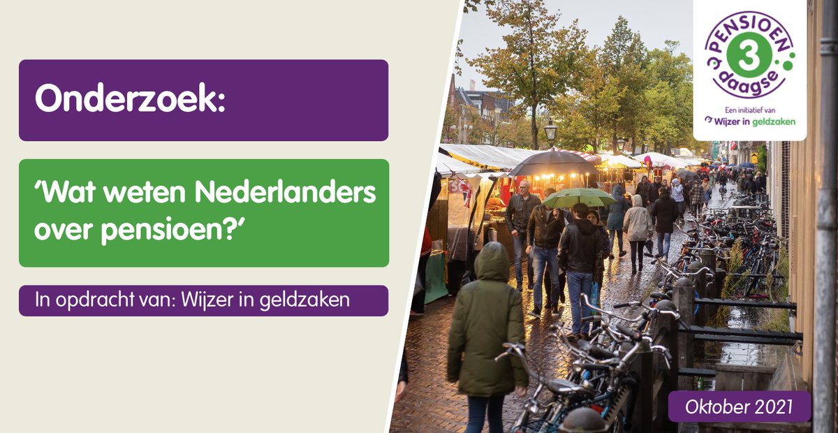 RT <a href="/Wijzeringeld/">Wijzer in geldzaken</a>: PERSBERICHT: 1 op de 3 Nederlanders voelt zich verantwoordelijk voor eigen pensioen, beduidend minder dan 10 jaar terug. 

Lees het volledige persbericht: wijzeringeldzaken.nl/in-het-nieuws/… 

#pensioen3daagse