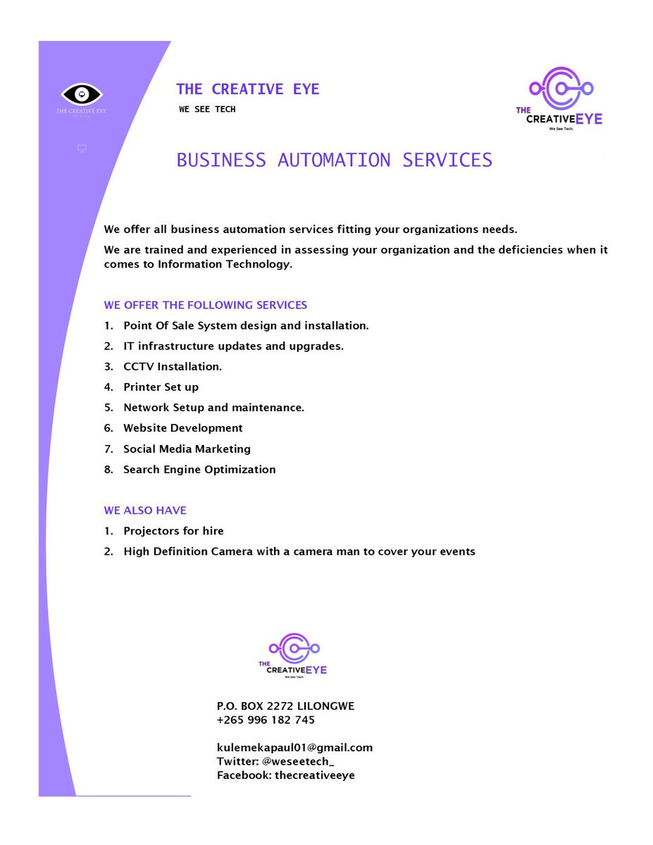 WeSeeTech_'s tweet photo. We have all your solution. #Weseetech #technology #Malawi https://t.co/bCXw1O0RB5