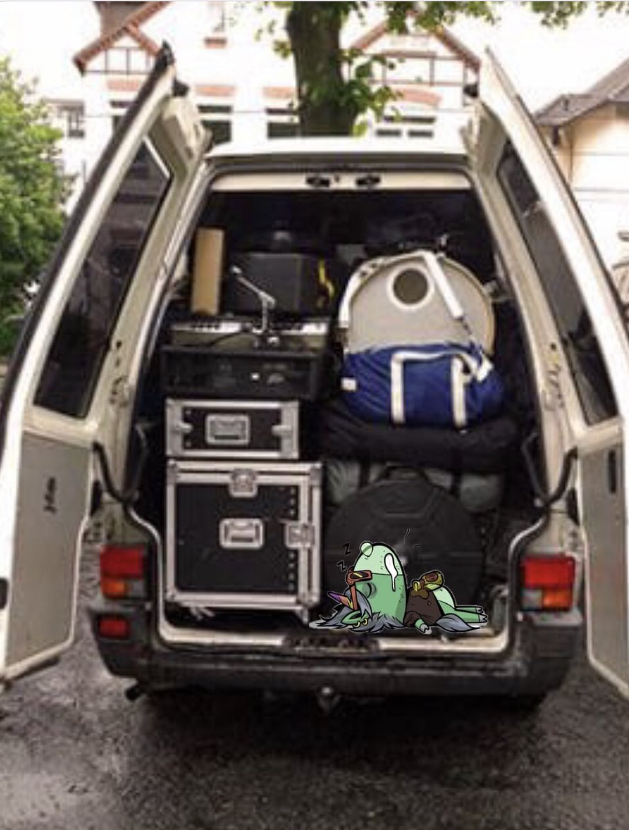 NFTDogeDood's tweet photo. It appears Steve (@Uniquehorns_nft) passed out in one of the band’s tour buses amongst all the gear. That’s some serious Tetris dood.
#FindingSteve #RockingWithTRUs https://t.co/PAgMV1Zu4z