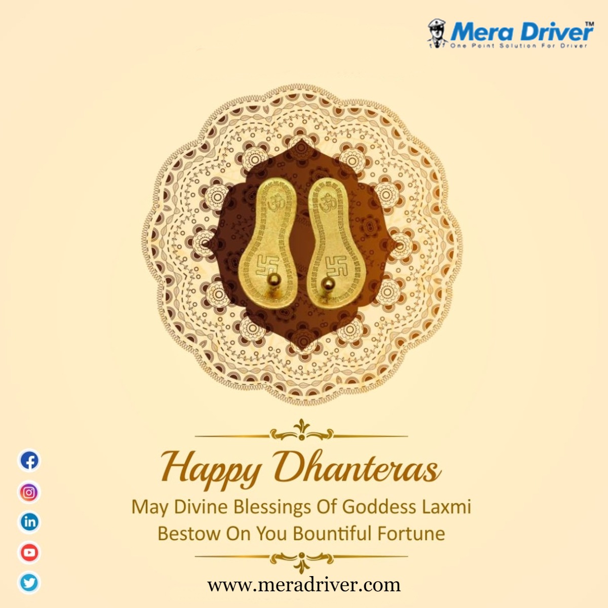 😍May this Dhanteras Celebration bless you with prosperity and abundance..Endless Happiness comes at your doorsteps😍

Wishing you a very bright future in life!!!!!

Shubh Dhanteras 2021 from Mera Driver Pvt Ltd..!!🙏🙏

#Dhanteras #festival #diwaligifts #love #happydiwali