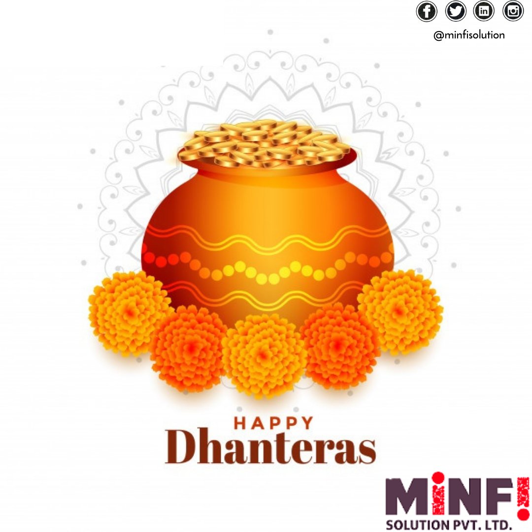 minfisolution's tweet photo. Minfi Solution wishes you all these Dhanteras celebrations endow you with opulence and prosperity. 

#minfisolution #happydhanteras #lordlaxmidevi #dhanteraswishes #dhantrayodashi #digitalmarketing #seo #SMM https://t.co/O5wNrkQ1R4