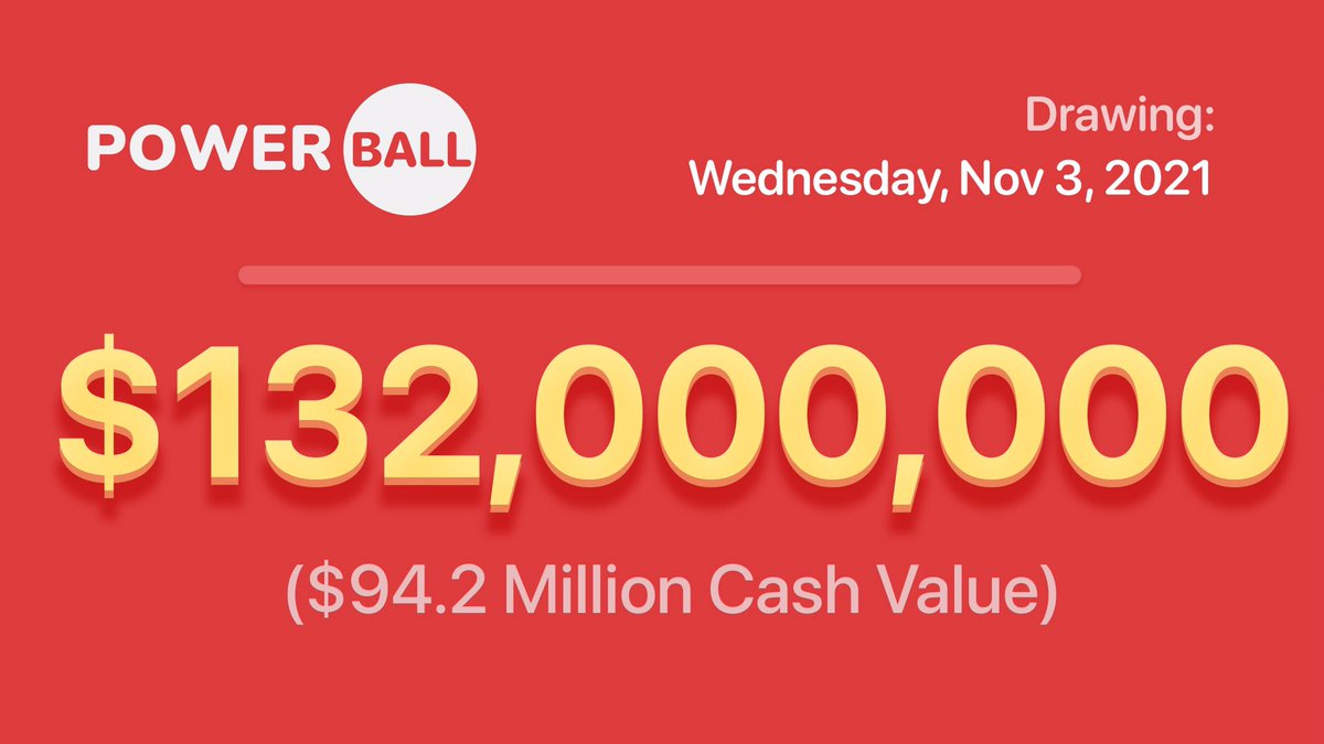 There were no Powerball Jackpot winners tonight.
#Powerball Jackpot for Wednesday has increased to $132 Million.
Good luck!

#lottery #jackpot https://t.co/YUfrq0np1H