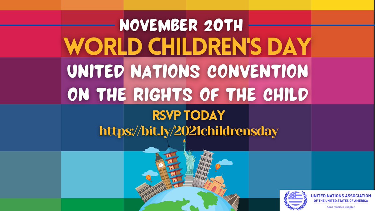 UNAUSASF's tweet photo. This #WorldChildrensDay we are commemorating the #adoption of the #Convention on the #RightsoftheChild the first #international #treaty to integrate all #humanrights in reference to #children. RSVP TODAY
https://t.co/JzEIvyPAIM https://t.co/LXvqAQ0uQe
