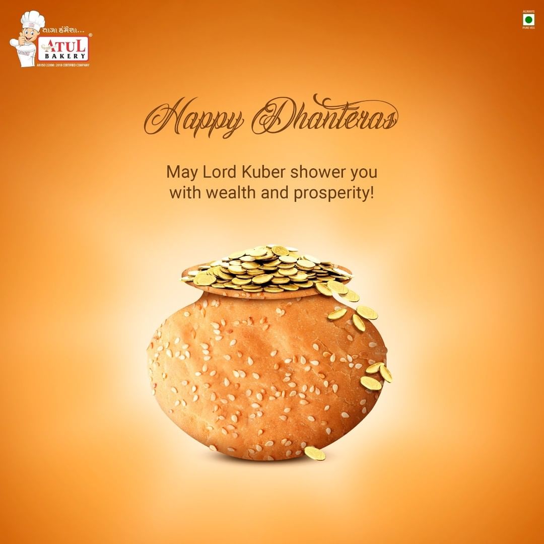 BakeryAtul's tweet photo. Aap ko jeevan mein mile khoob saara dhan,
Aur dono haatho mein ho tasty bun.

Happy Dhanteras!
May the richness of good wealth, food and health always be in your life.

#atulbakery #festivecelebration #dhanteras #happydhanteras #bun #bakeryproducts #shubhdhanteras #tastybun https://t.co/6ni4ZbkFZL