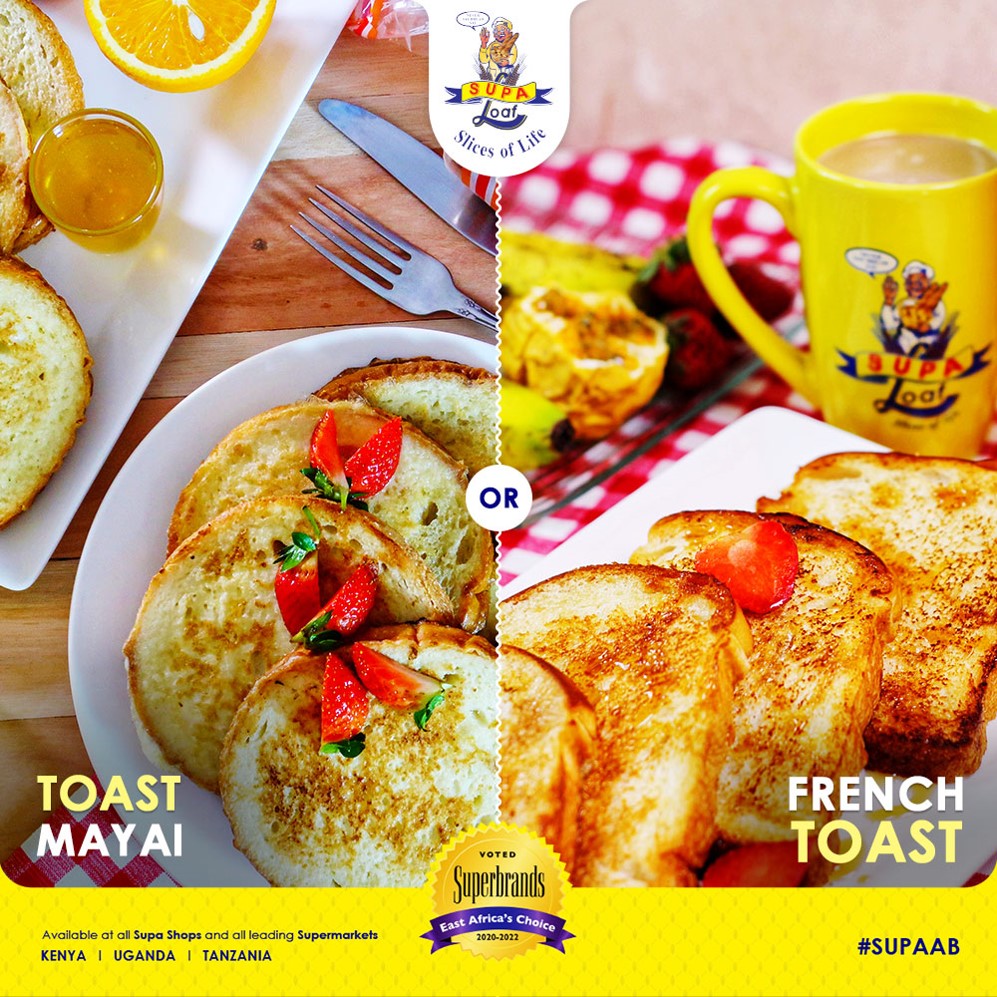 SupaLoafOffcl's tweet photo. Mkate na Mayai huwa tamu sana. Kuna watu aina mbili, kuna wale wanaiita French toast na wale wanaiita Toast mayai. Wewe uko Wazzup group gani? #Supaab #supaloaf
#kenya #tanzania #uganda
#eastafrica https://t.co/zbp4eikQgW