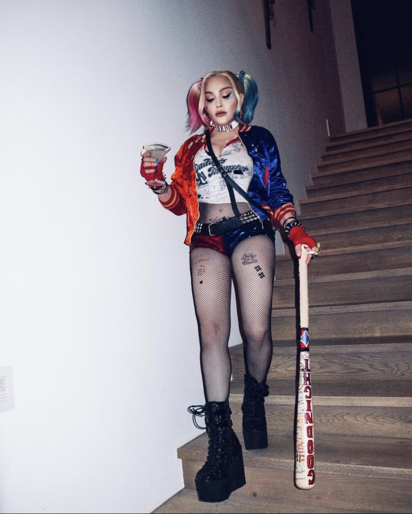 Pop Crave on Twitter: &quot;.@Madonna dressed as Harley Quinn for #Halloween.… &quot;