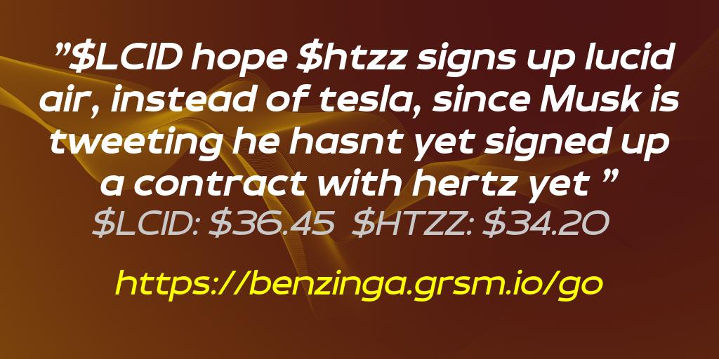 kamal_bhavana's tweet photo. $LCID hope $htzz signs up lucid air, instead of tesla, since Musk is tweeting he hasn’t yet signed up a contract with hertz yet ↘
#HTZZ #LCID #Bullish https://t.co/VQr854ipG3