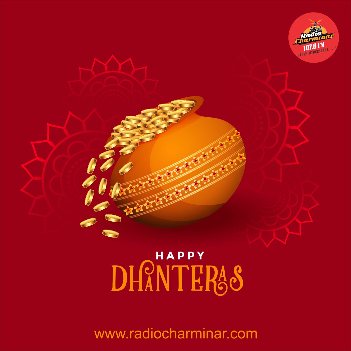 RadioCharminar's tweet photo. May this Dhanteras shower you with wealth and prosperity as you journey towards greater success. Happy Dhanteras!! https://t.co/I28UphiUea