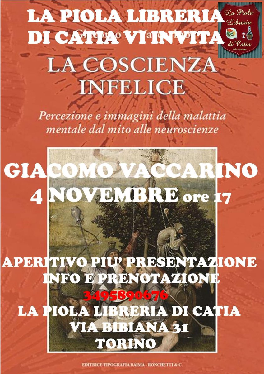 Piolalibreria's tweet photo. Prenotazione al 3495890676!
#presentazionelibro #libri #culturainperiferia #piolalibreria #libriinpiola
#circoscrizione5 #borgovittoria #torino #piole https://t.co/4RK67SN6Ve