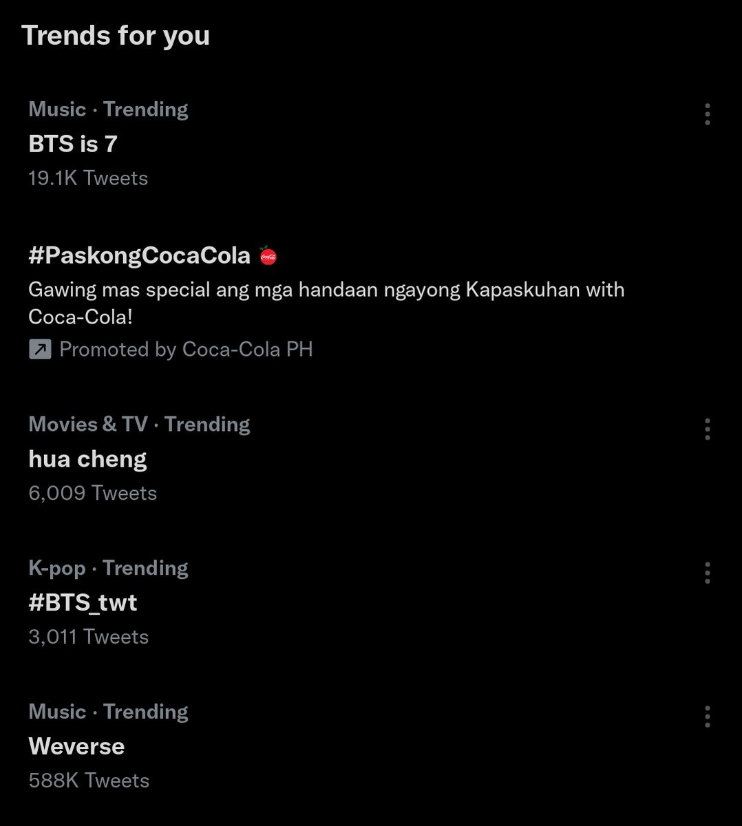 x_aitne's tweet photo. I send this to my ARMY moots in fb. and they asked me who is hua cheng hahahaha, because he is trending alongside BTS. they got curious. they thought he is a TV personality in china 🤧 https://t.co/xdcla8nl5h