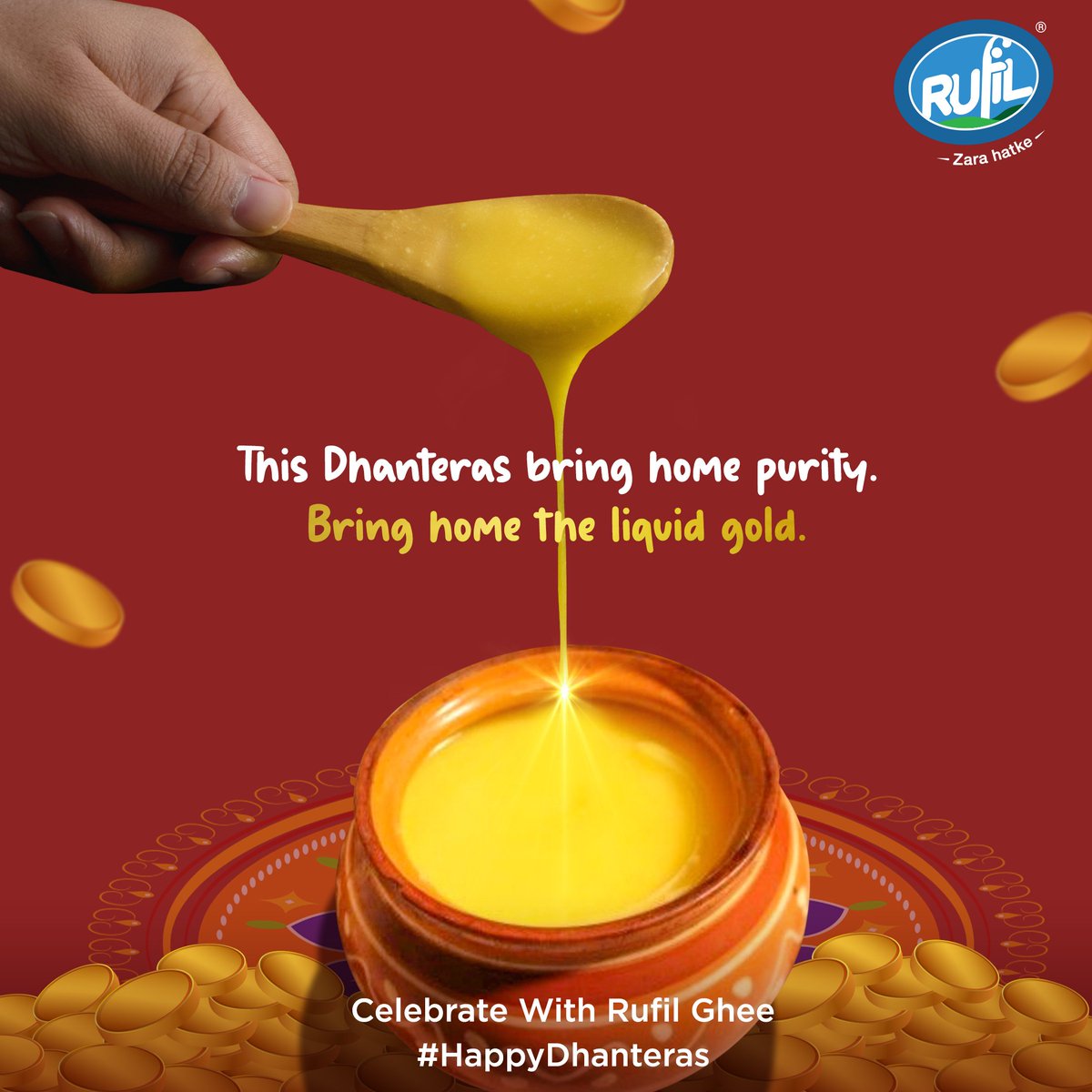May you bask in the golden light of good health.

Happy Dhanteras! 

#Rufil
#Dhanteras2021 #dhanteraswishes
#DhanterasPuja #shudhghee