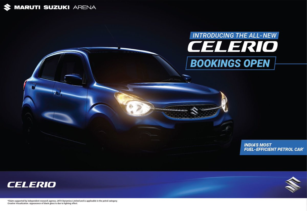 VahanWarta's tweet photo. #MarutiSuzuki announces bookings open for India’s Most Fuel-Efficient Petrol Car The All-New #Celerio
Booking. https://t.co/1u4Xs1uYrf