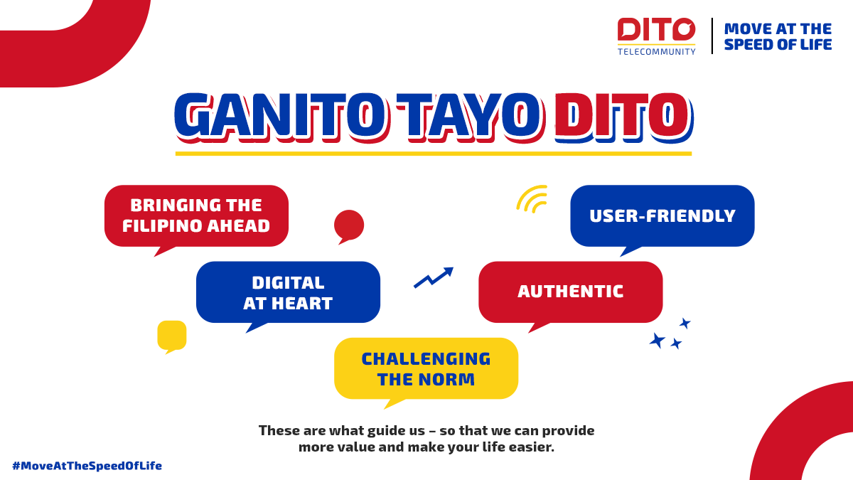 DITOphofficial's tweet photo. It is our commitment to provide our partners and subscribers with more value. Feel the DITO difference, so you can #MoveAtTheSpeedOfLife.โ
TELL US: How has DITO made your life easier so far?โ ๐ค๐ค
#GanitoTayoDITO #DITOtelecommunity #DITOph https://t.co/oP0lMKM7UM