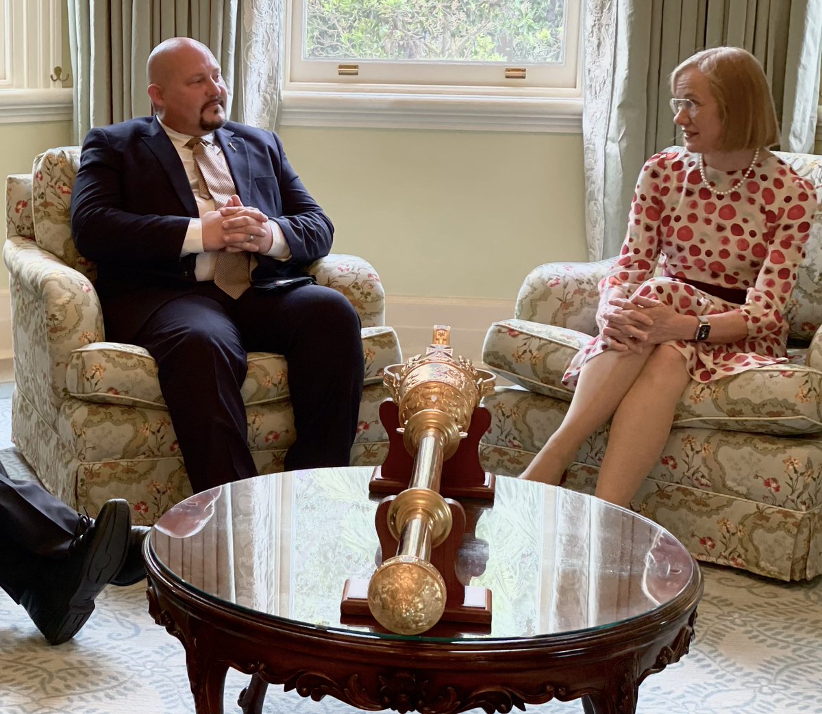 Her Excellency’s first full day as 27th Governor was spent tending to constitutional matters, including signing ministerial delegations and receiving the call of the Speaker, Clerk and Sergeant-at-Arms of the Queensland Parliament