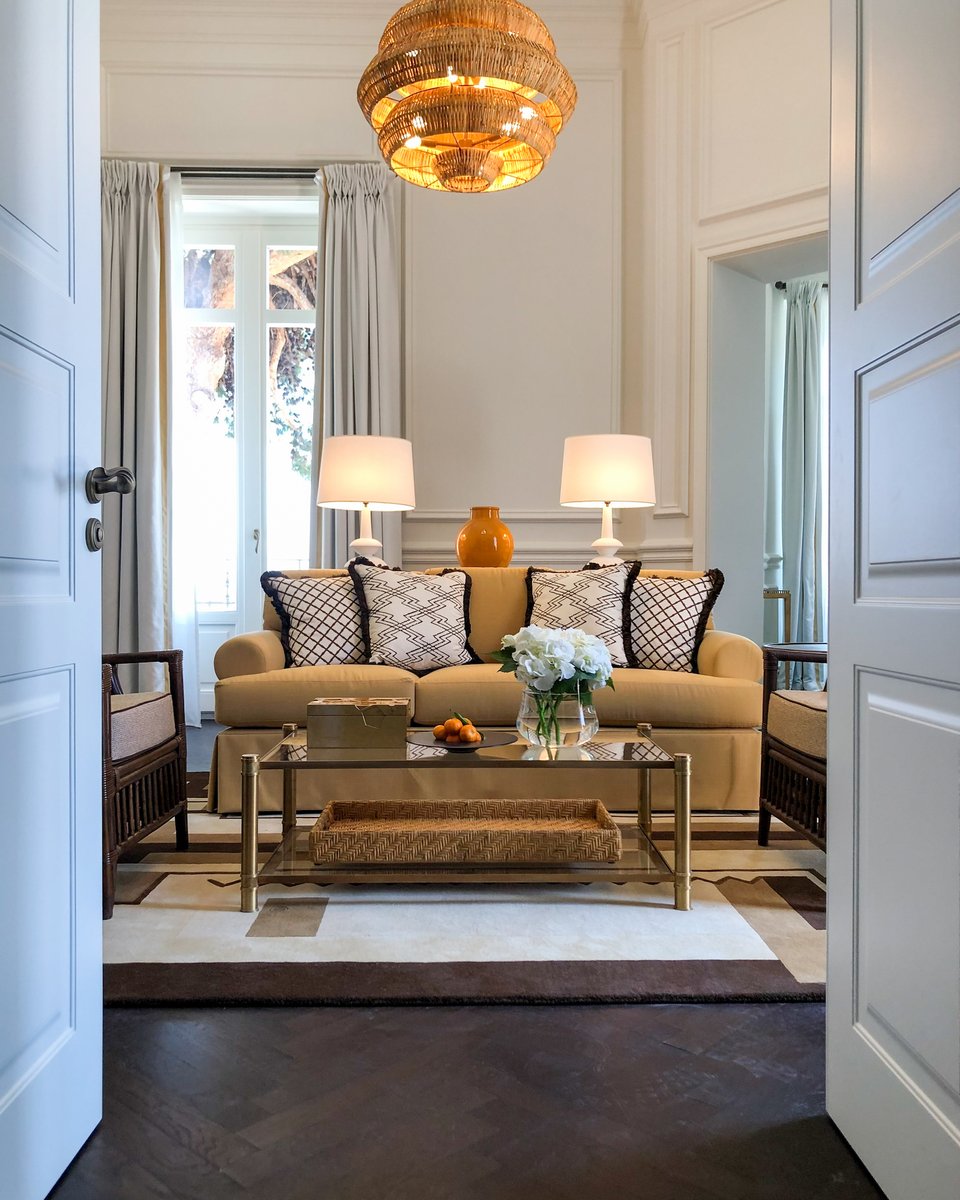 Start the morning in your sitting room, lounging on the plush couch as you plan the day ahead.

#RoccoForteHotels #RoccoForte  
#Sicily #VillaIgiea