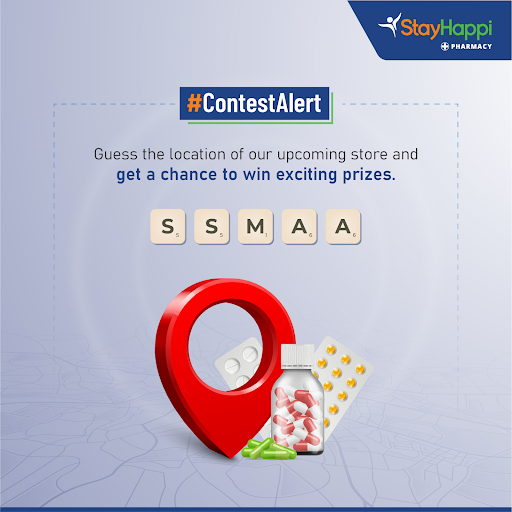 Stay_Happi_'s tweet photo. It's contest time with StayHappi. We are coming with a new store for all your medical requirements. Guess the correct location and stand a chance to win exciting vouchers

Steps to Win - 
Follow Us
Comment the right answer
Tag maximum no. of friends  

#Contest #ContestAlert https://t.co/orBbloUeAf