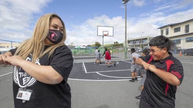 porirua_city's tweet photo. Come on, let’s make sure we beat Hutt City in the race to 90% vaccination!
Henrietta Hunkin-Tagaloa shows some of her TikTok moves to Willie Pule, 12, in Cannons Creek. - Find out more: https://t.co/yAkVKykRnv #jabjabwin5024 @HenriettaHunkin https://t.co/7z2UZrYXiE