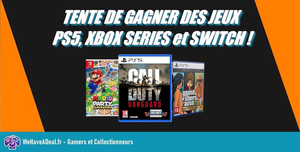 La nouvelle version du site est enfin en ligne ! 💪  (+ d'info dans le Patch Note)

Pour l'occasion on vous propose de gagner des jeux PS5, Xbox et Switch ! 🔥
Ca se passe ici 👉 bit.ly/ConcoursWeHave…

(Pro tip 👀, RT ce post valide une participation !)