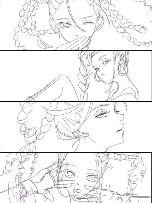 最近描いてる線画ラフ 