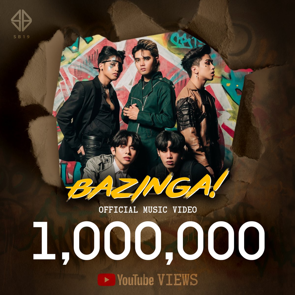 SB19Official's tweet photo. 🎉 #SB19BazingaMV1Million

OMG A’TIN! 💙

Bazinga Music Video has reached 1M views!? Thank you so much 🥺🙏🏻

#SB19Bazinga #SB19 https://t.co/XmtLcvIgae