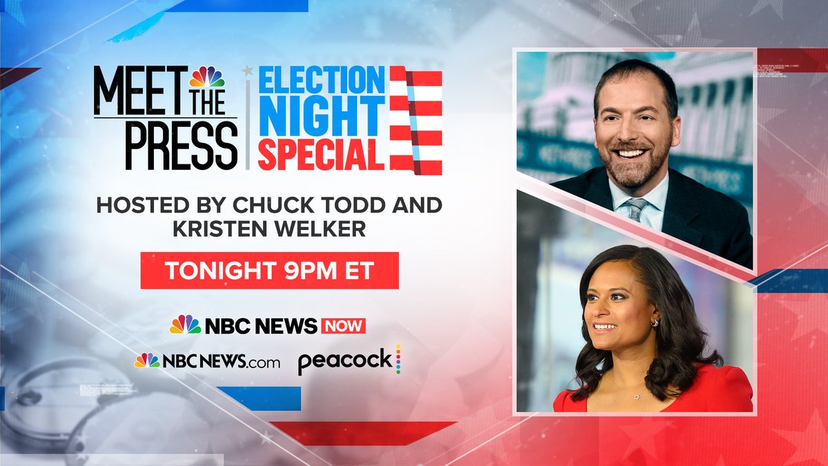 .<a href="/chucktodd/">Chuck Todd</a> and <a href="/kwelkernbc/">Kristen Welker</a> anchor special election night coverage. Watch <a href="/NBCNewsNow/">NBC News NOW</a> tonight, beginning at 9pm ET. nbcnews.to/3BC5Zky