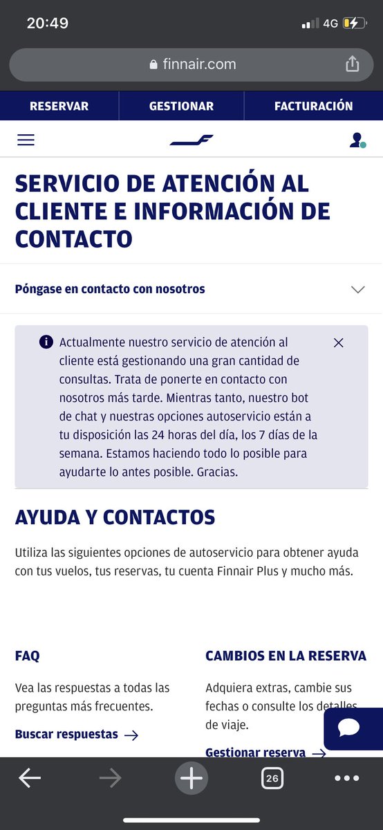 yosetify11's tweet photo. La peor experiencia de mi vida con #finnair e #iberia. El primero no se logra gestionar por parte de la página web, no responden el teléfono, todos los agentes están ocupados , he perdido el vuelo , no me deja la pag cambiar o modificar el vuelo .. pésimo, y claro sin reembolso. https://t.co/txjG0s42JI