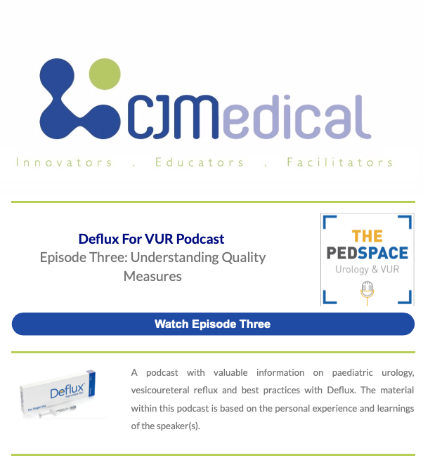 cjmedicaluk's tweet photo. Deflux For VUR Podcast Episode Three: Understanding Quality Measures 

Link: https://t.co/X2QPifh8nW https://t.co/t86wIaiYh2