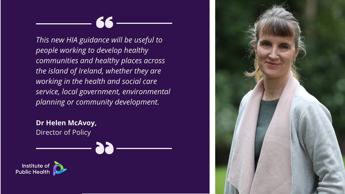 allislandIPH's tweet photo. IPH Director of Policy, Dr Helen McAvoy, said the new #HIAGuidance would be of value to a wide range of policy- and decision-makers in Ireland and Northern Ireland.
#NewHIAGuidance
#BuildHealthierCommunities
#ReduceHealthInequalities https://t.co/oS3M14SbJg