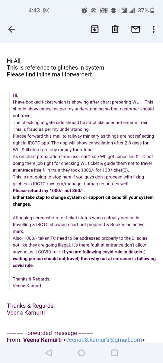 CodeBlitz3's tweet image. #JusticeforCitizen
Glitches in IRCTC app:
If COVID rules are applying in booking then why not checking mask wearing, entrance checking for confirm ticket.
Rules needs to be follow equally in every area.
@IRCTCofficial
@AshwiniVaishnaw
