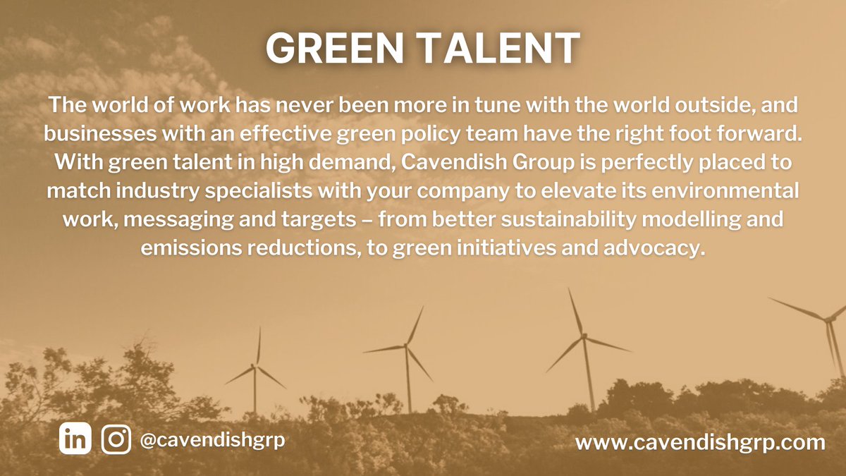 cavendish_group's tweet photo. Matching environmental and sustainability specialists with your company.

#SustainableBusiness #sustainabledevelopmentgoals #executivesearch #greenskills #COP26 #greentalent #Environmentalstudies #ClimateAction #cavendishgroup https://t.co/jisfj58GKk